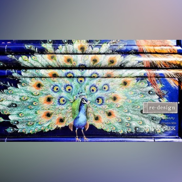 Redesign with Prima Decor Transfer ~ PEACOCK DREAMS 24” x 33” - Picture 4 of 4